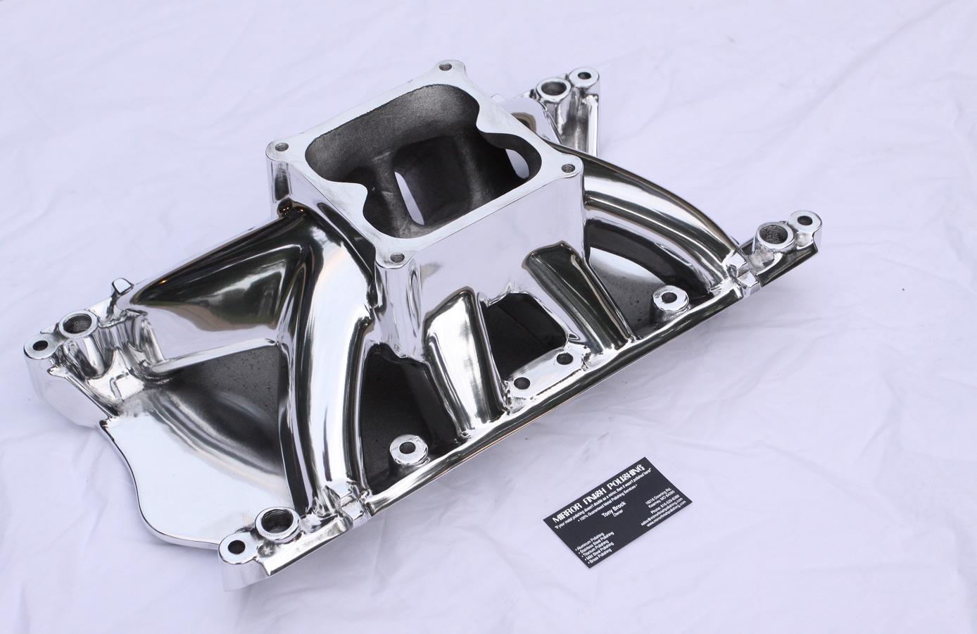 Edelbrock V8 Aluminum Intake Manifold AFTER Chrome - Like Metal Polishing and Buffing Services