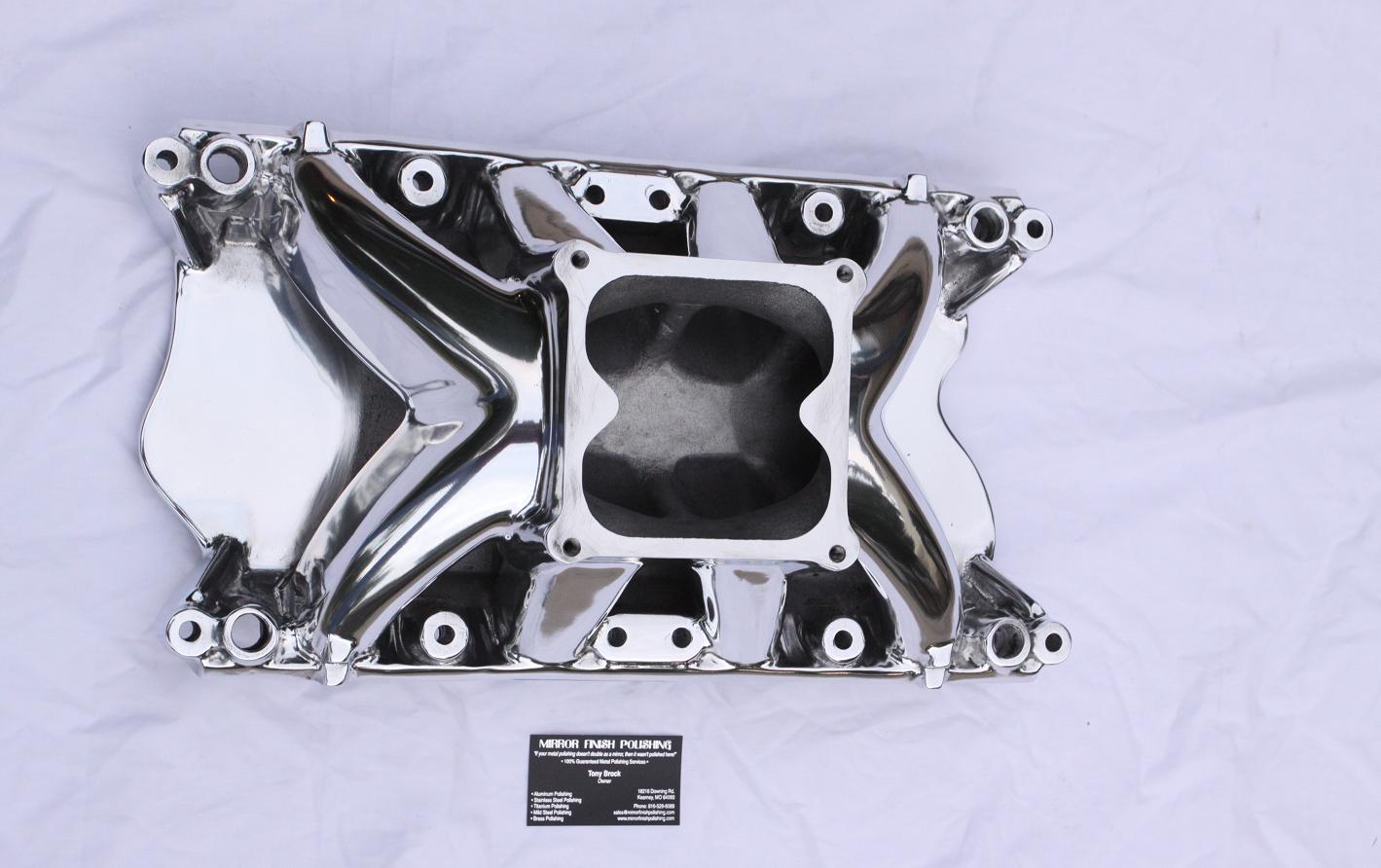 Edelbrock V8 Aluminum Intake Manifold AFTER Chrome - Like Metal Polishing and Buffing Services