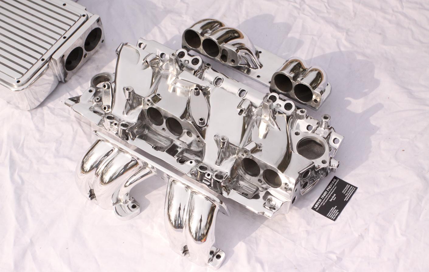 Large V8 Aluminum Intake Manifold AFTER Chrome - Like Aluminum Metal Polishing and Buffing Services