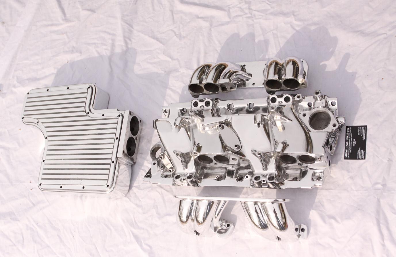 Large V8 Aluminum Intake Manifold AFTER Chrome - Like Aluminum Metal Polishing and Buffing Services
