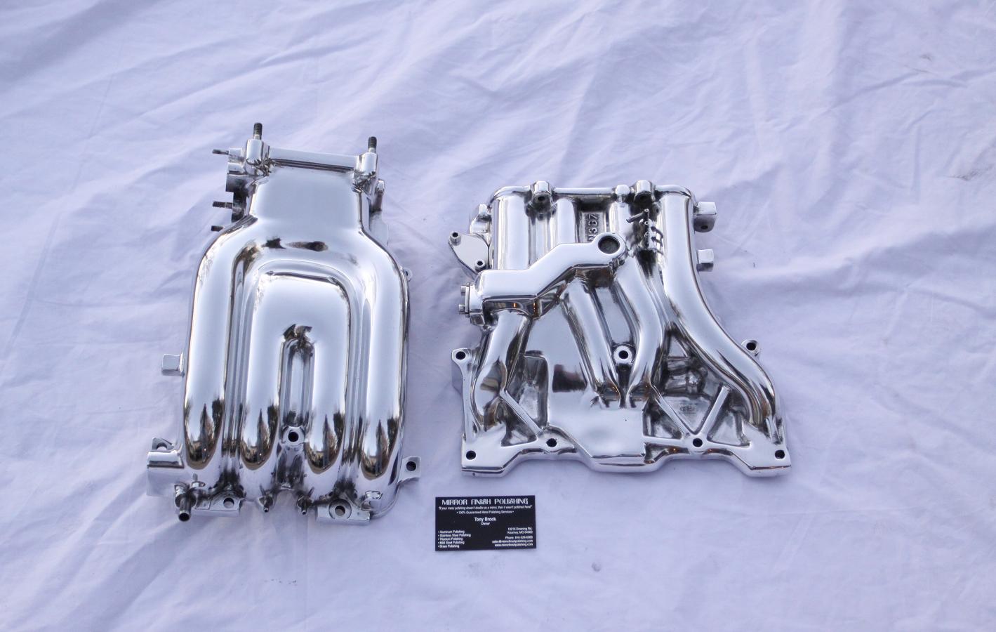 Mazda RX7 Aluminum Intake Manifold AFTER Chrome - Like Aluminum Metal Polishing and Buffing Services