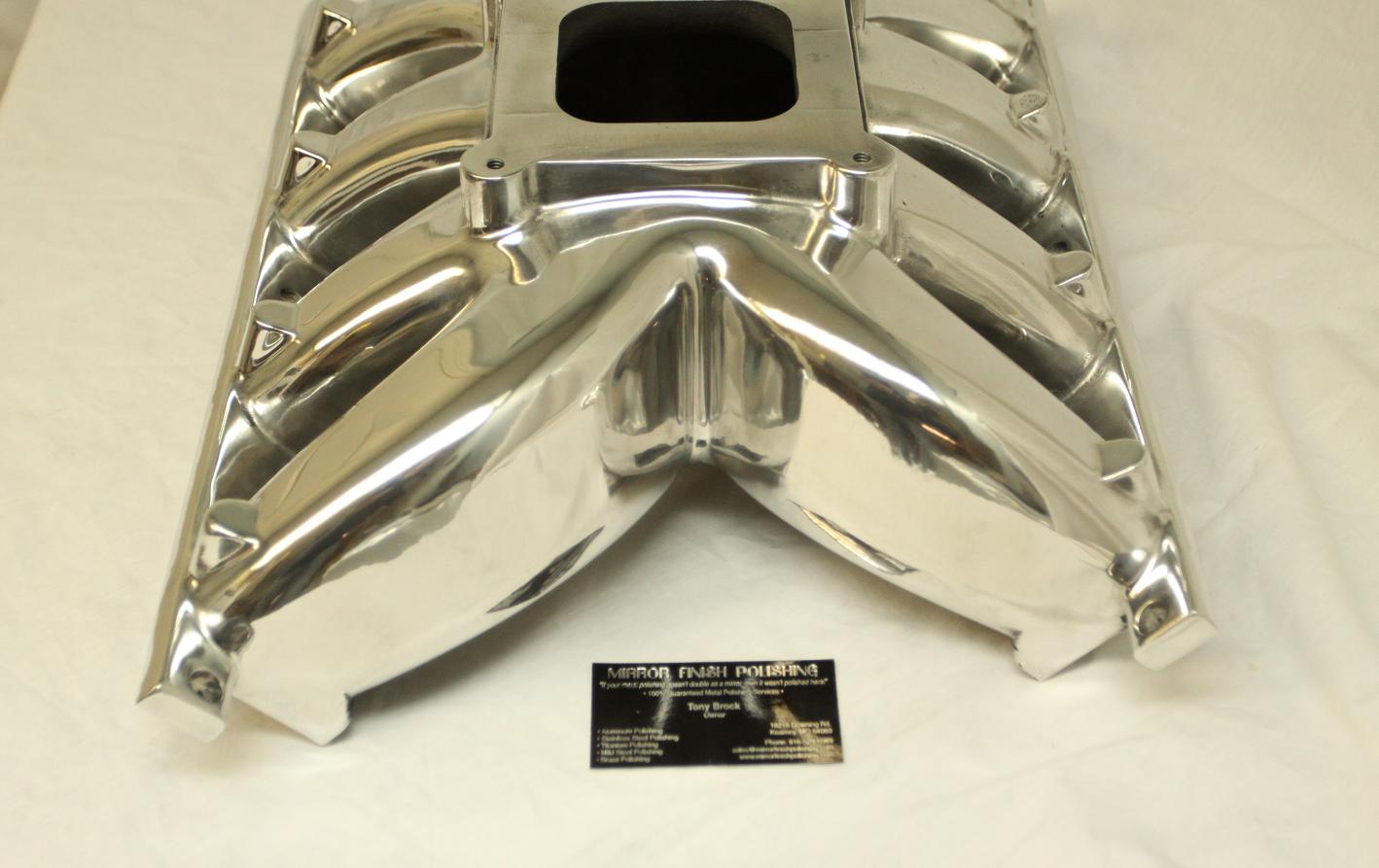 Pontiac CV-1 V8 Aluminum Intake Manifold AFTER Chrome - Like Aluminum Metal Polishing and Buffing Services