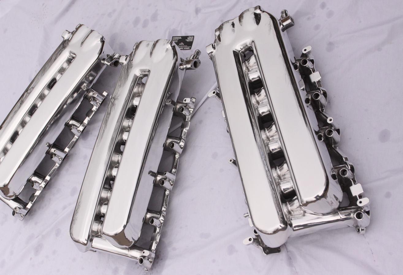 Dodge Viper V10 Aluminum Intake Manifolds AFTER Chrome - Like Aluminum Metal Polishing and Buffing Services