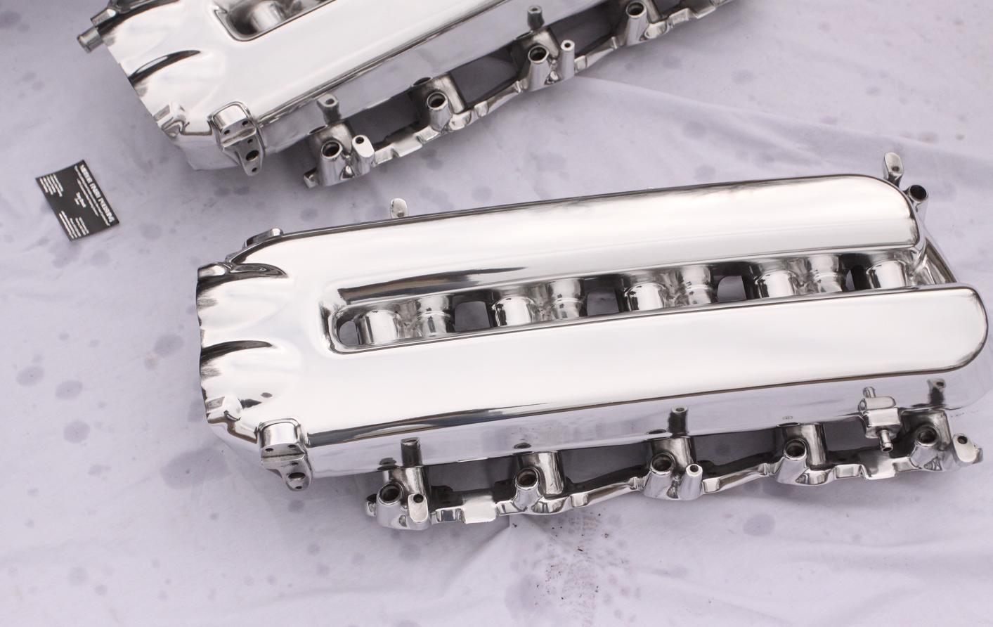 Dodge Viper V10 Aluminum Intake Manifolds AFTER Chrome - Like Aluminum Metal Polishing and Buffing Services