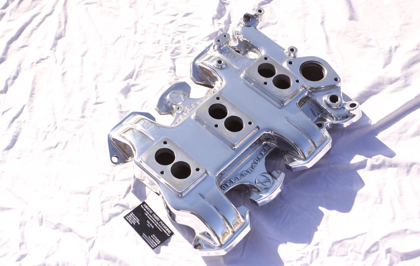 Offenhauser V8 Tri Power Aluminum Intake Manifold AFTER Chrome - Like Aluminum Metal Polishing and Buffing Services