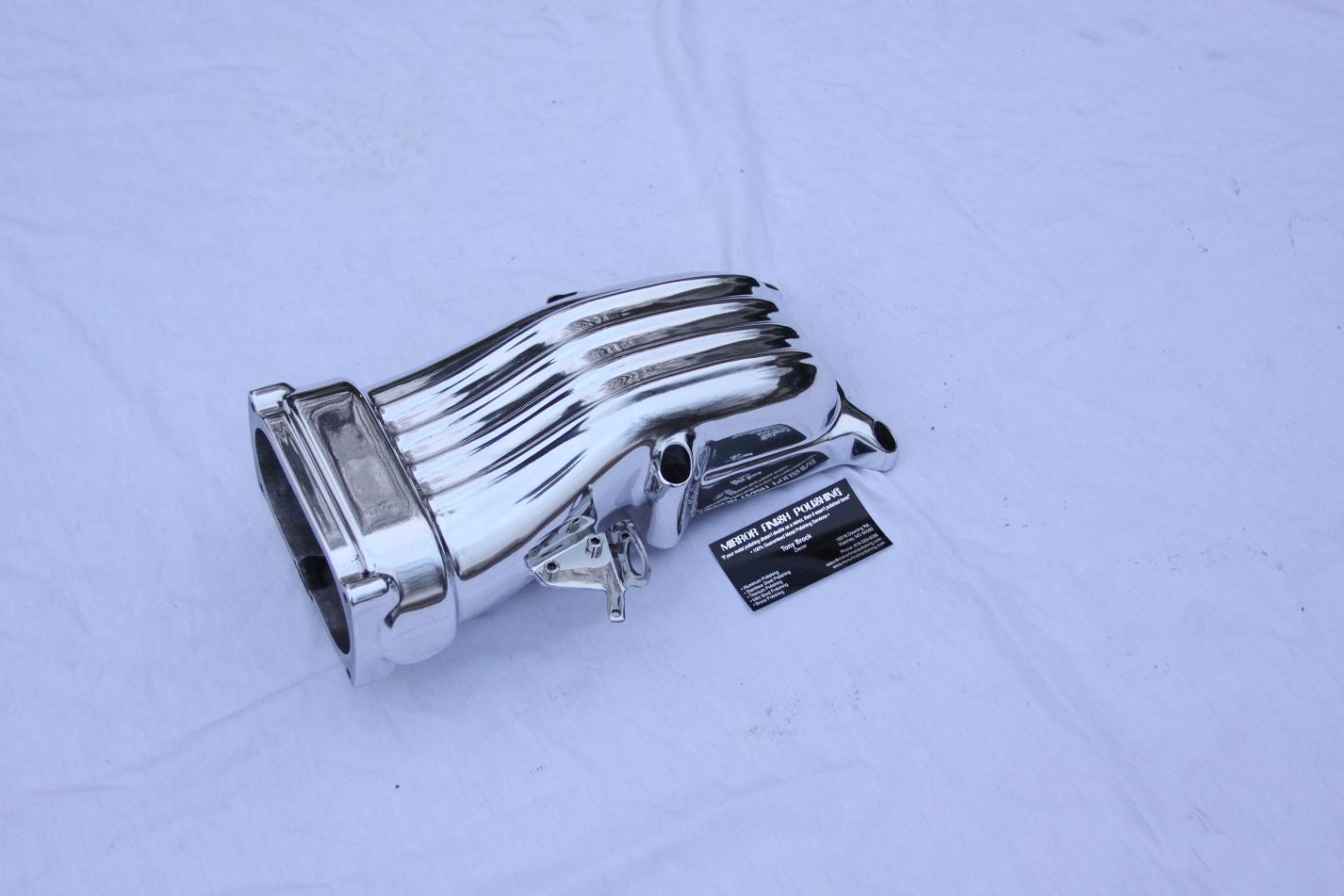 Ford Mustang Cobra Aluminum Intake Plenum AFTER Chrome - Like Aluminum Metal Polishing and Buffing Services
