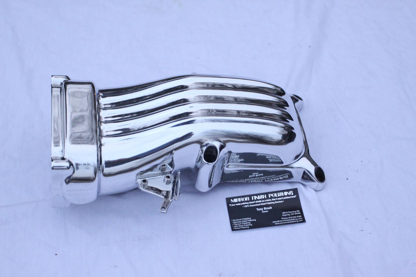 Ford Mustang Cobra Aluminum Intake Plenum AFTER Chrome - Like Aluminum Metal Polishing and Buffing Services