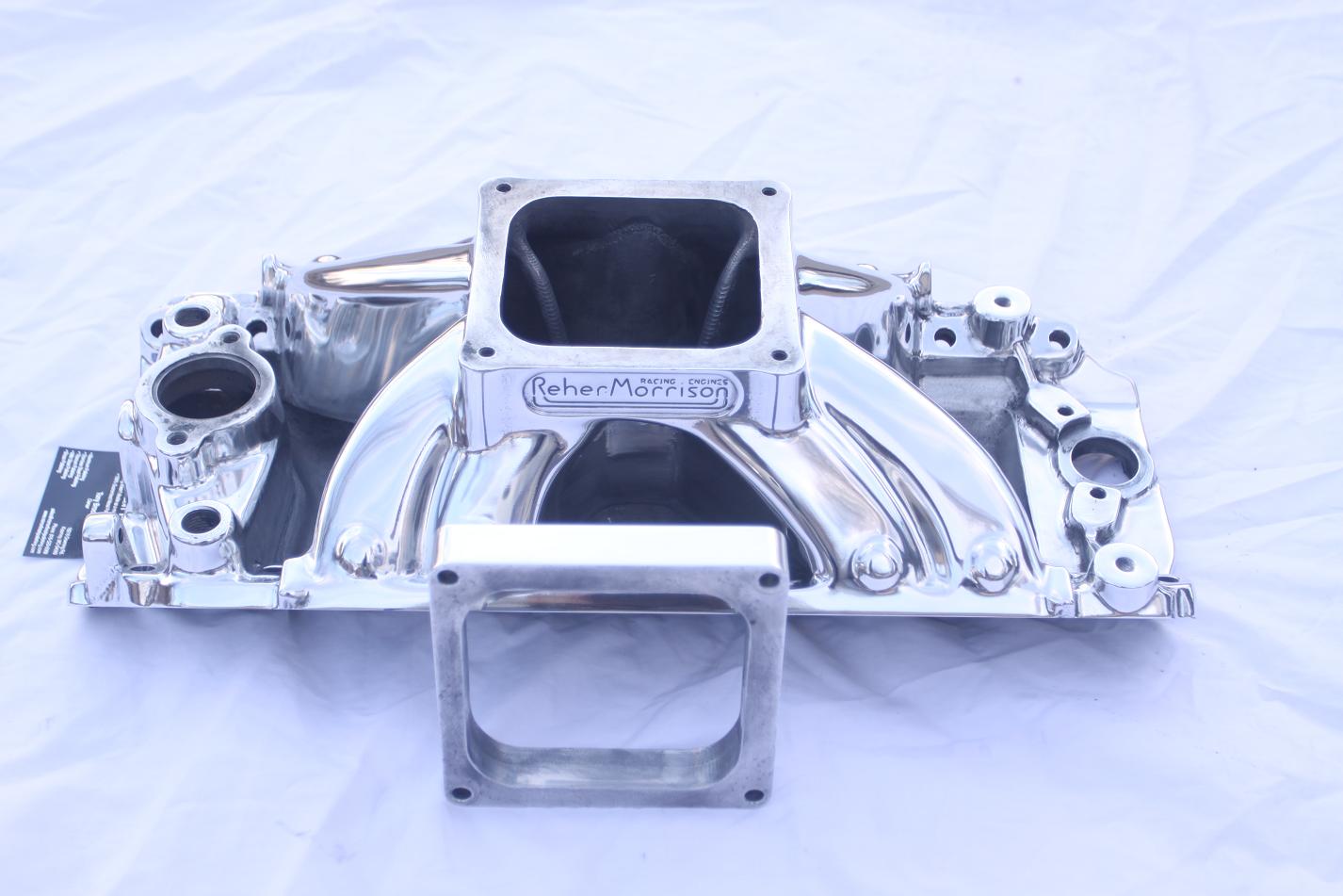 Reher Morrison Racing Chevy Big Block Intake Manifold AFTER Chrome - Like Aluminum Metal Polishing and Buffing Services