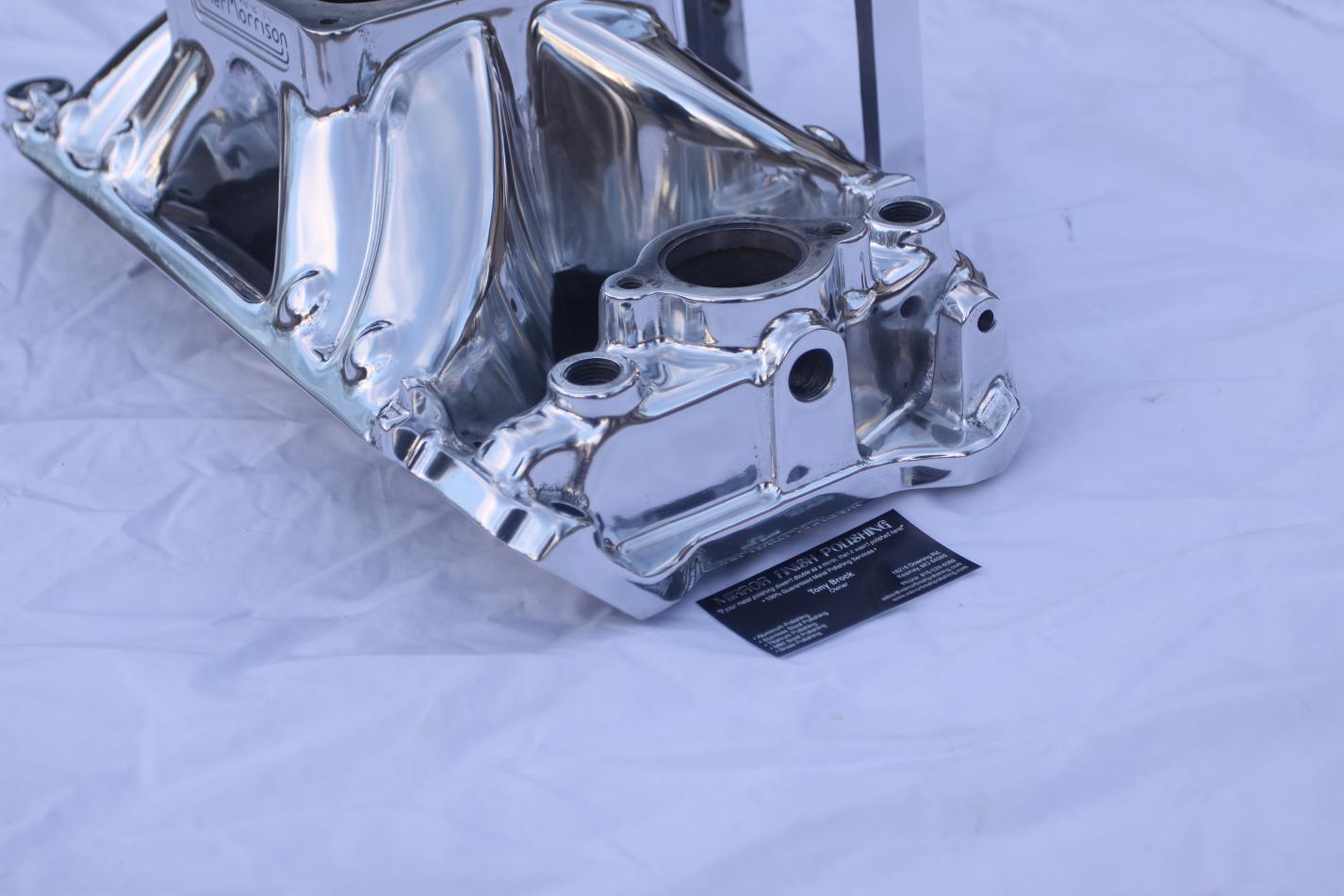 Reher Morrison Racing Chevy Big Block Intake Manifold AFTER Chrome - Like Aluminum Metal Polishing and Buffing Services