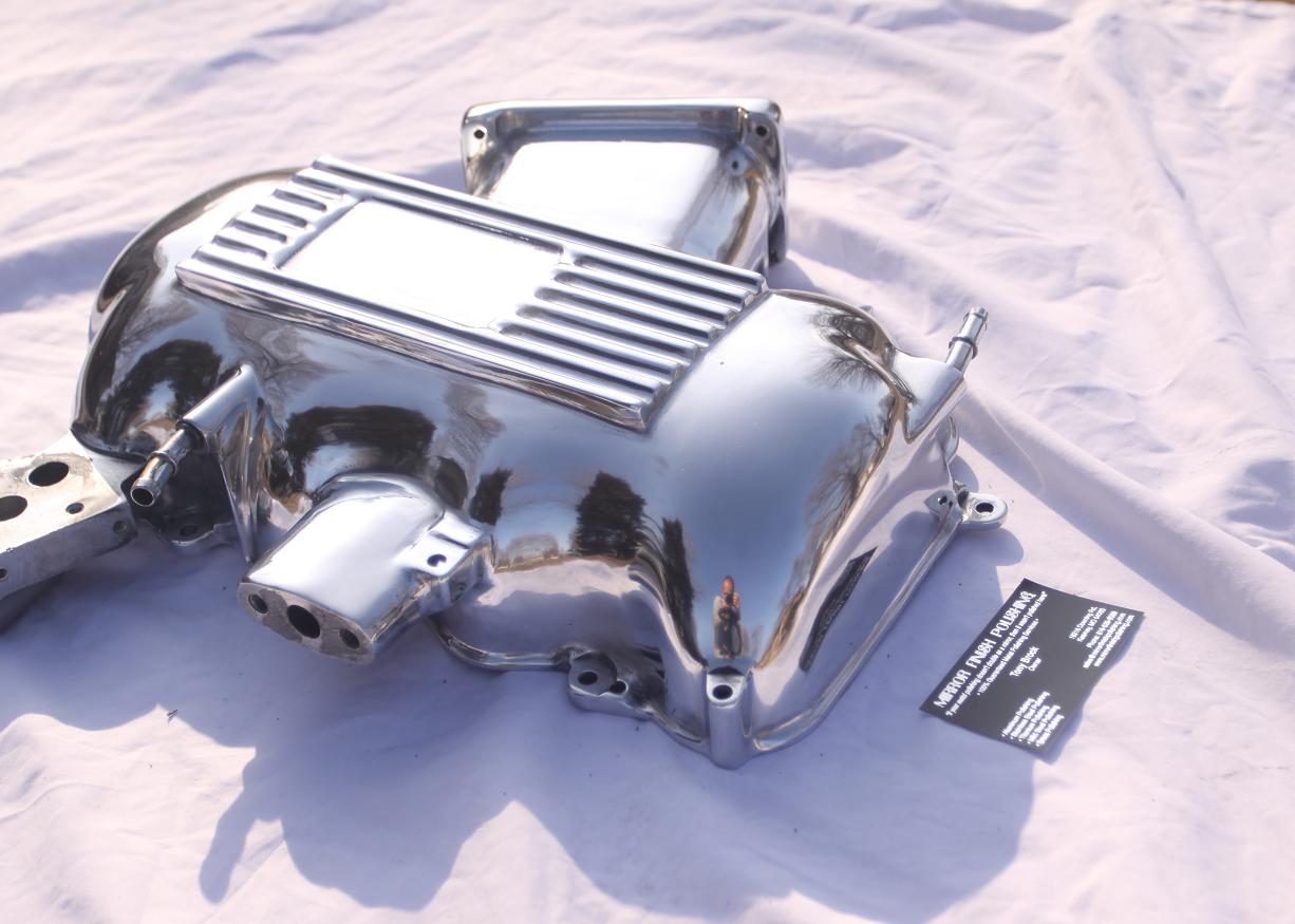 Ford Mustang Cobra Intake Manifold Plenum AFTER Chrome - Like Aluminum Metal Polishing and Buffing Services