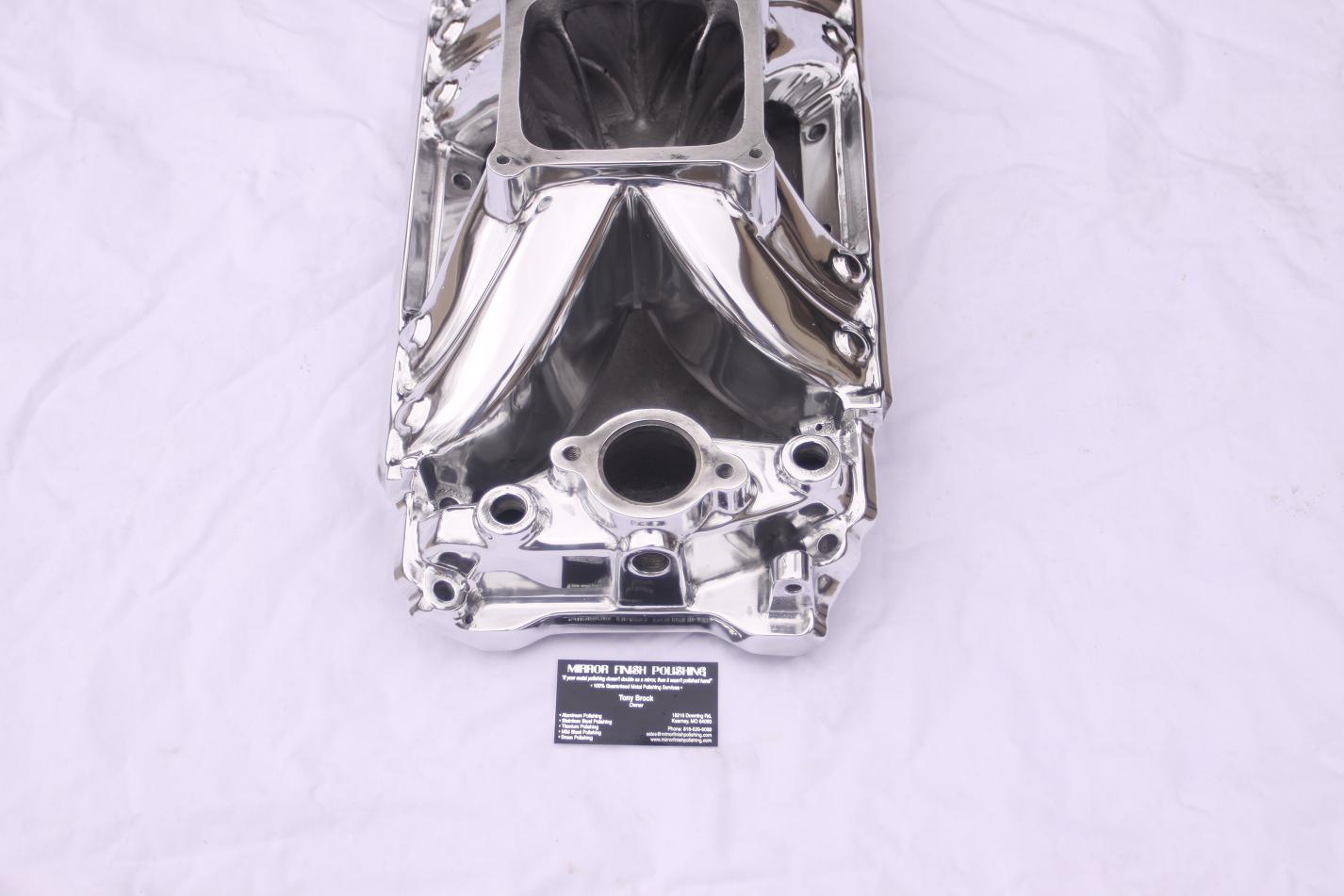 V8 Edelbrock Intake Manifold Plenum AFTER Chrome - Like Aluminum Metal Polishing and Buffing Services