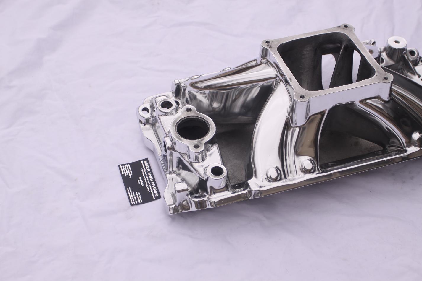 V8 Edelbrock Intake Manifold Plenum AFTER Chrome - Like Aluminum Metal Polishing and Buffing Services