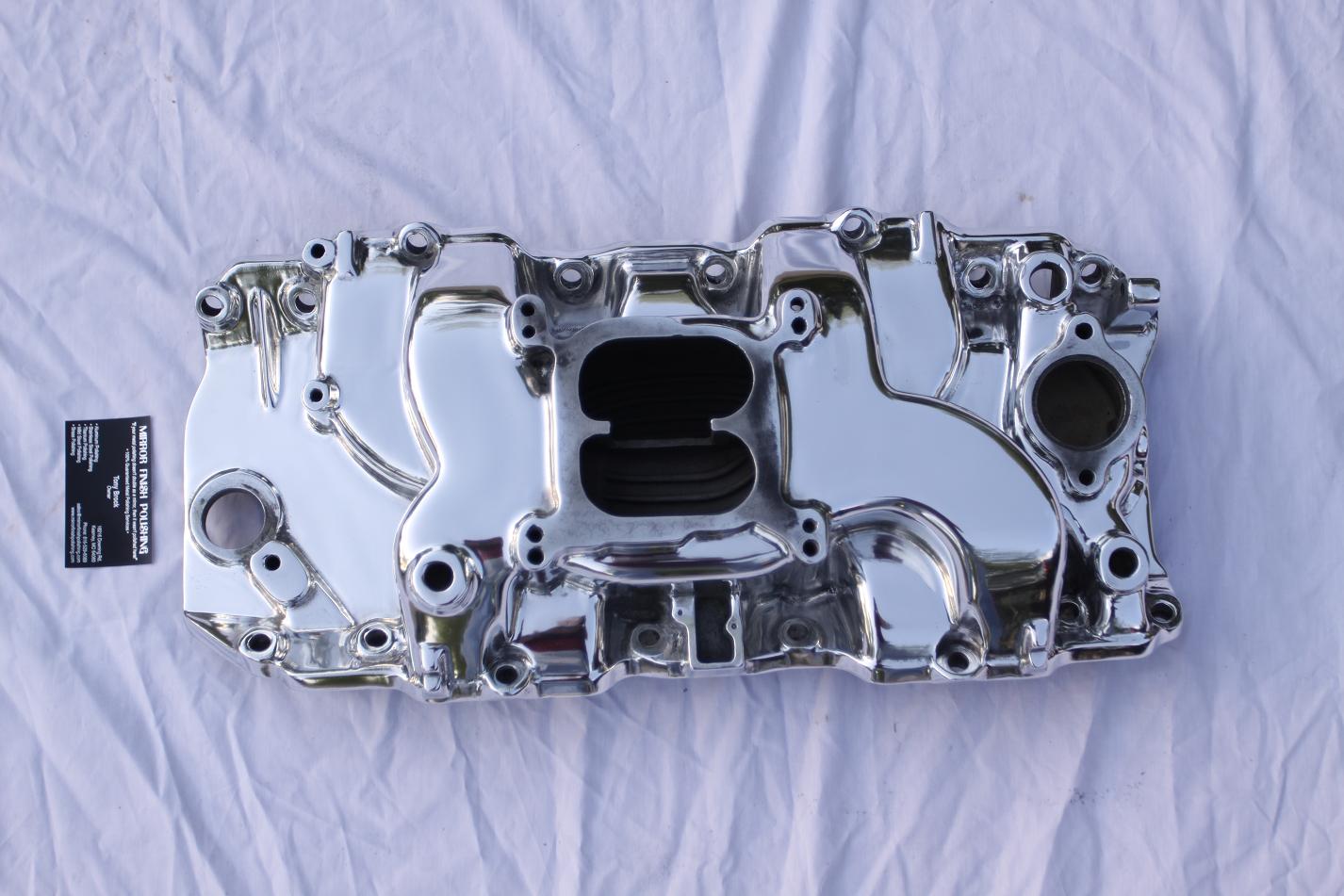 Chevy Corvette V8 427 Intake Manifold AFTER Chrome - Like Aluminum Metal Polishing and Buffing Services