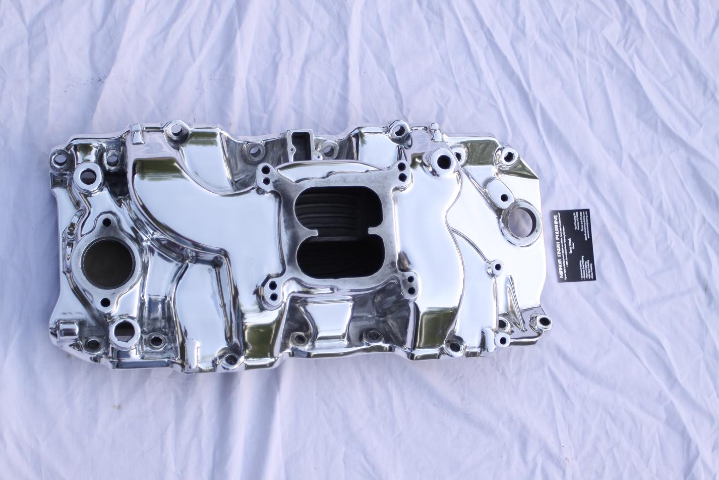 Chevy Corvette V8 427 Intake Manifold AFTER Chrome - Like Aluminum Metal Polishing and Buffing Services
