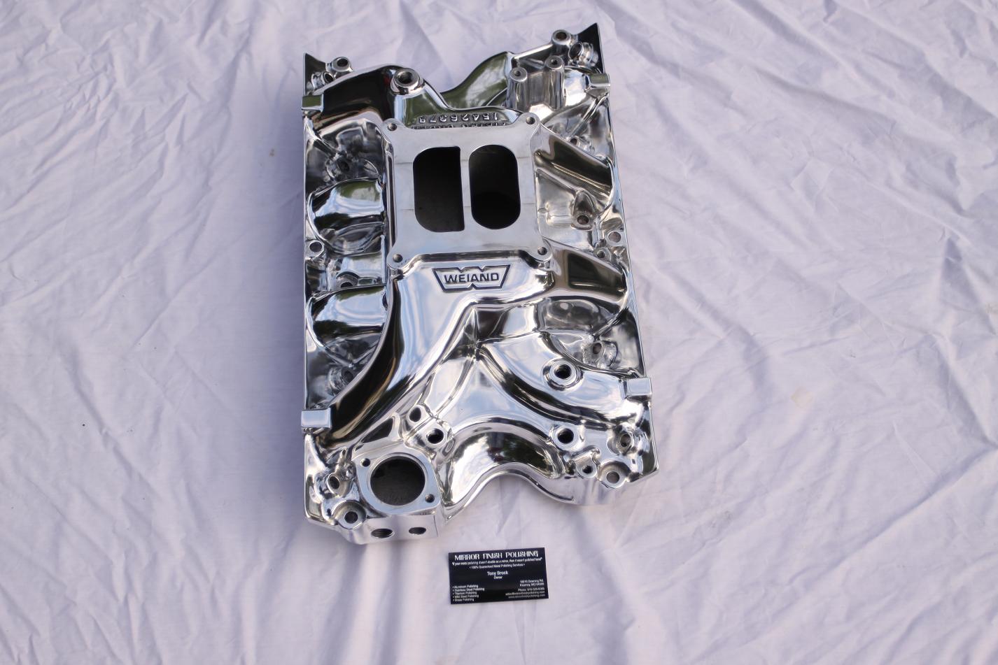 Ford 429 Aluminum Intake Manifold Plenum AFTER Chrome - Like Aluminum Metal Polishing and Buffing Services