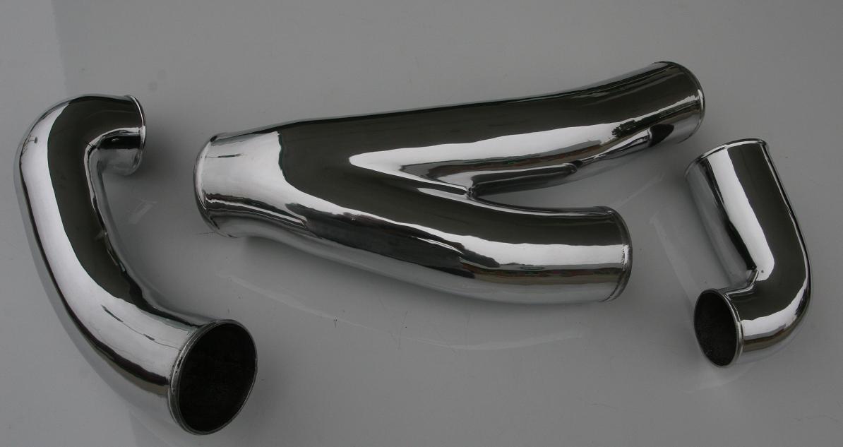Chrome-Like-Polished Intercooler Piping AFTER Metal Polishing
