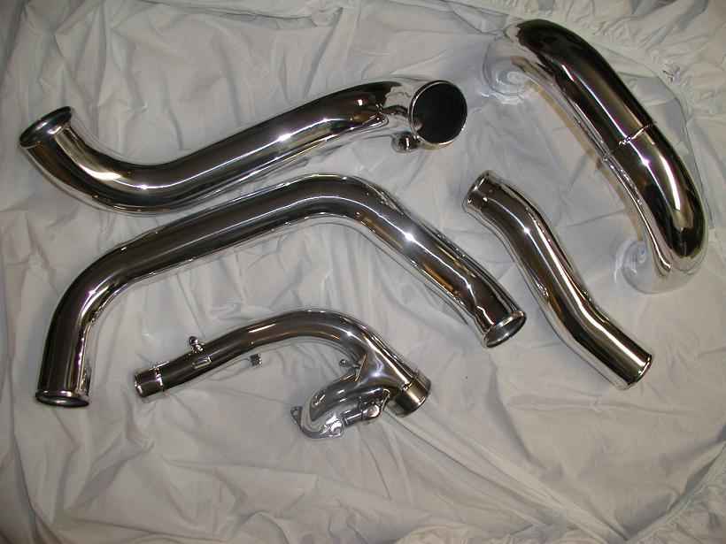 Chrome-Like-Polished Intercooler Piping AFTER Metal Polishing