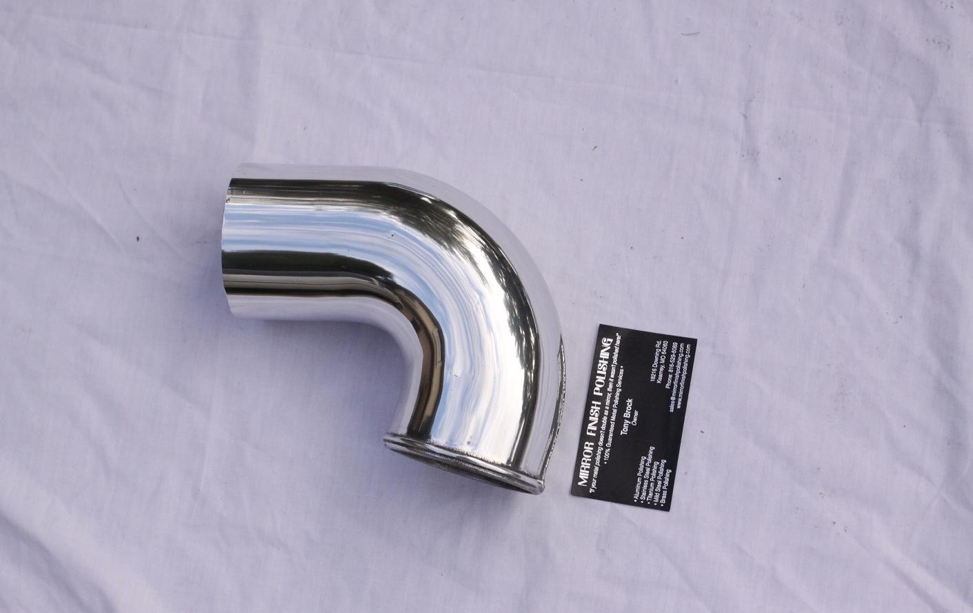 Custom Aluminum Intercooler Piping AFTER Chrome-Like Metal Polishing and Buffing Services