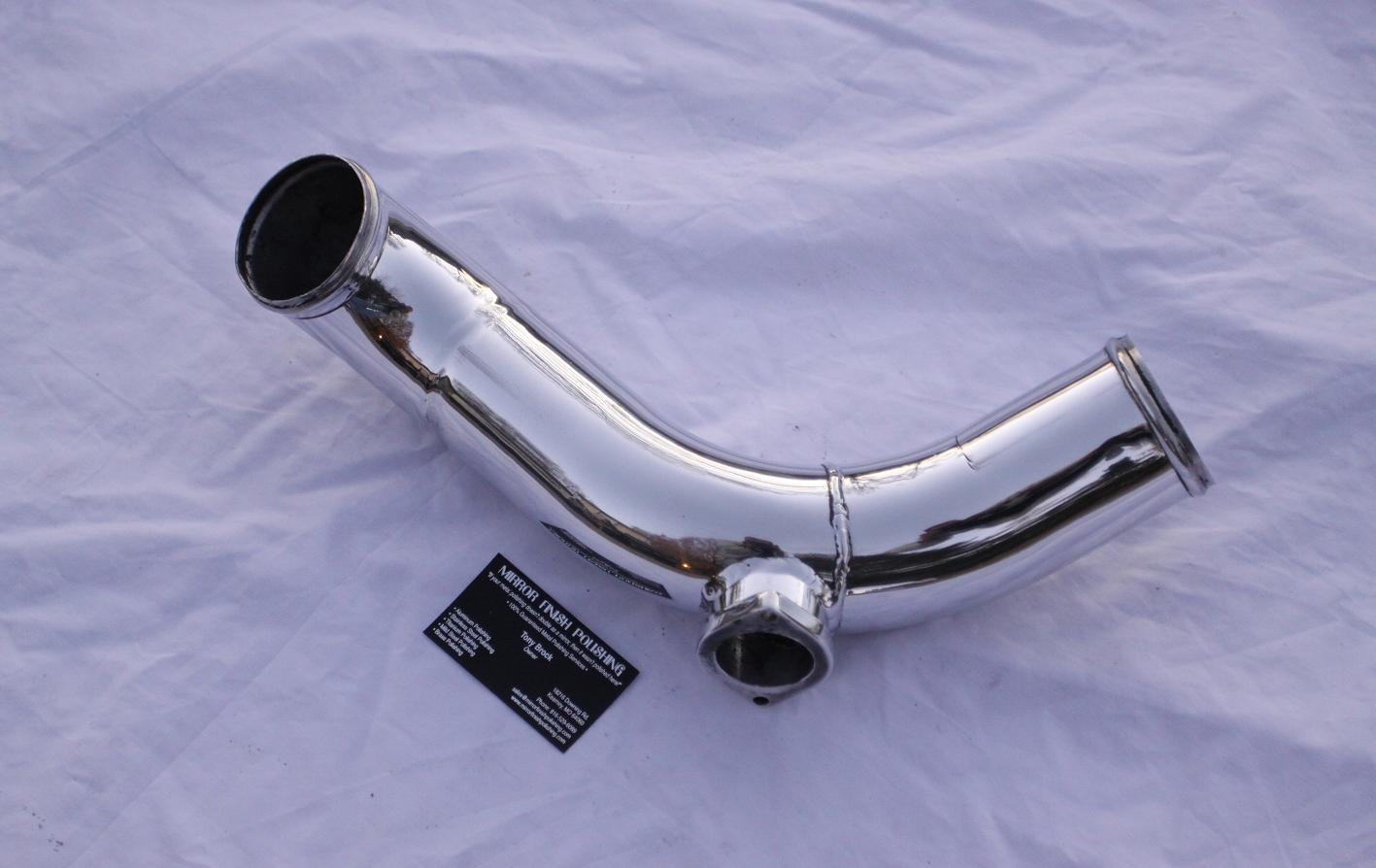 Custom Aluminum Intercooler Piping AFTER Chrome-Like Metal Polishing and Buffing Services
