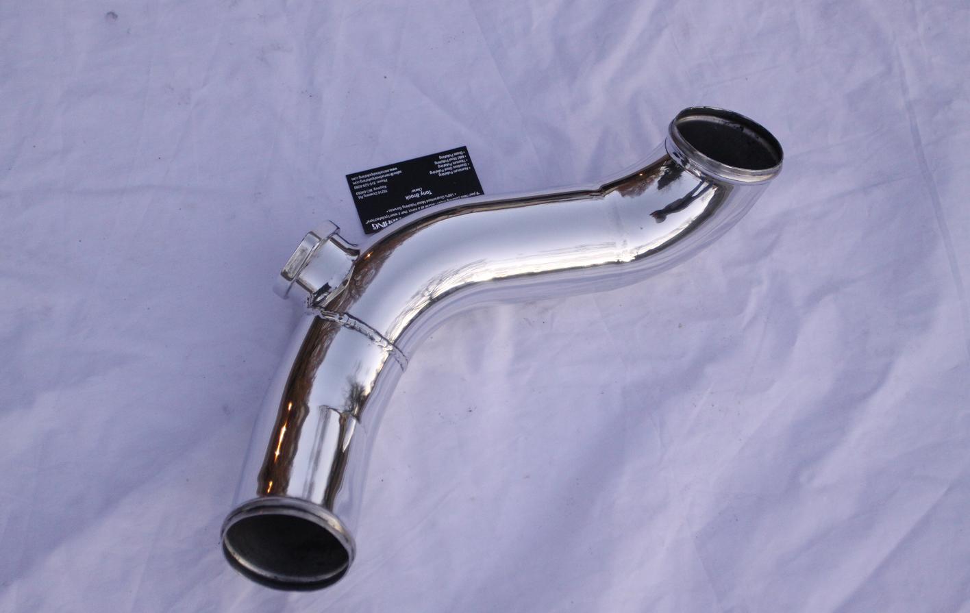 Custom Aluminum Intercooler Piping AFTER Chrome-Like Metal Polishing and Buffing Services