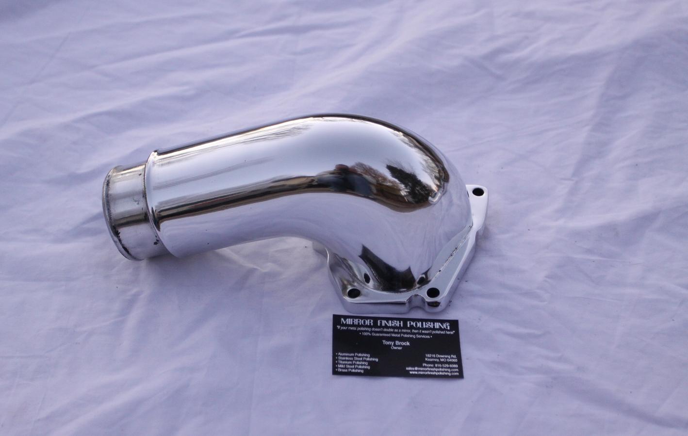 Custom Aluminum Intercooler Piping AFTER Chrome-Like Metal Polishing and Buffing Services