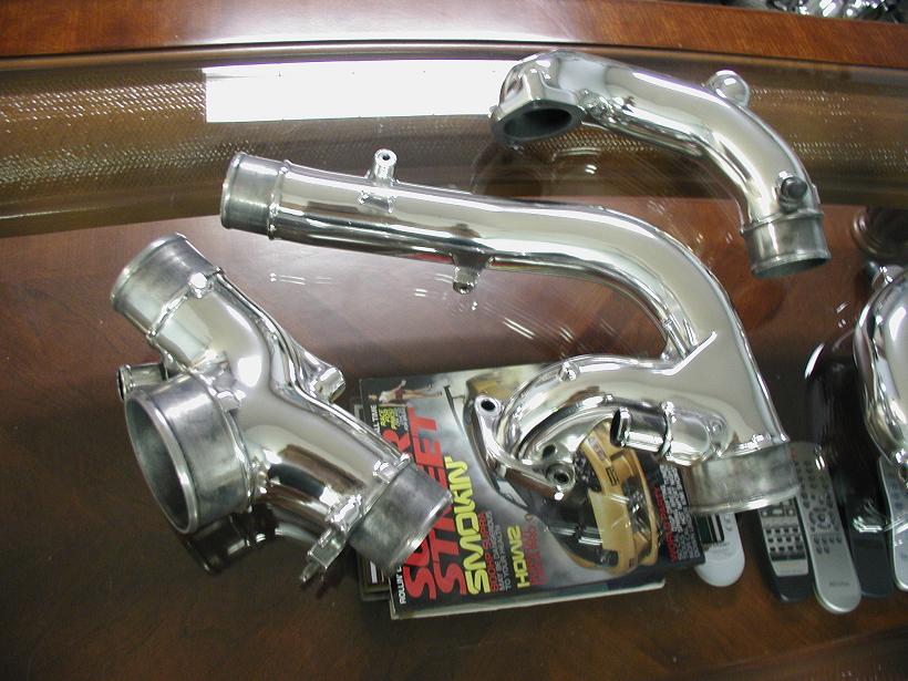 Chrome-Like-Polished Intercooler Piping AFTER Metal Polishing