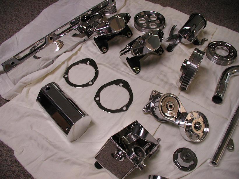 Toyota Supra Engine Parts AFTER Chrome-Like Metal Polishing Services