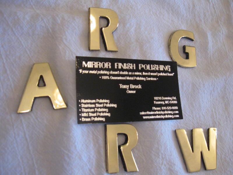 Huntingdon County Customs Letters AFTER Chrome - Like Metal Polishing and Buffing Services
