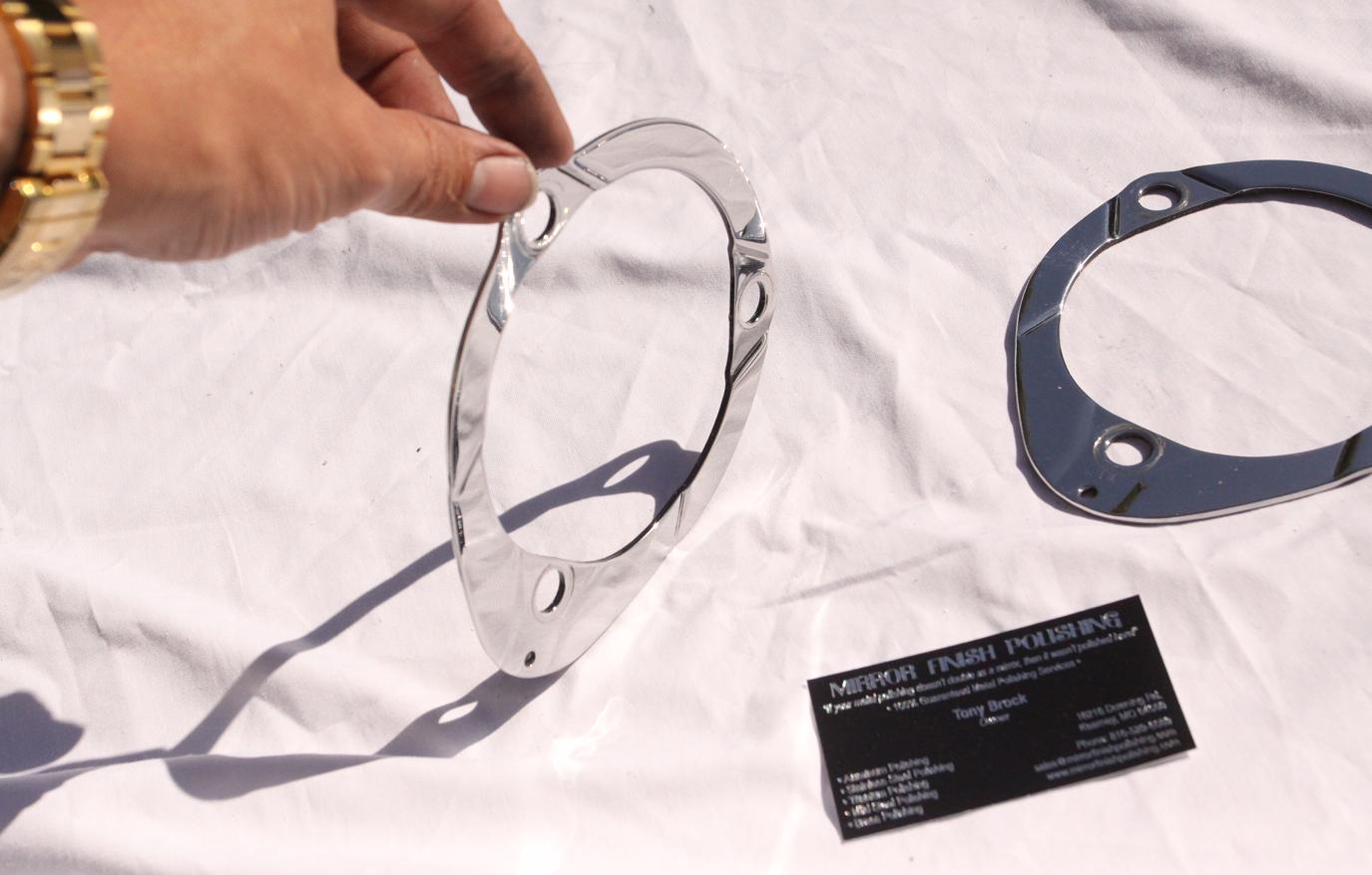 Toyota Supra Strut Tower Rings AFTER Chrome - Like Metal Polishing and Buffing Services