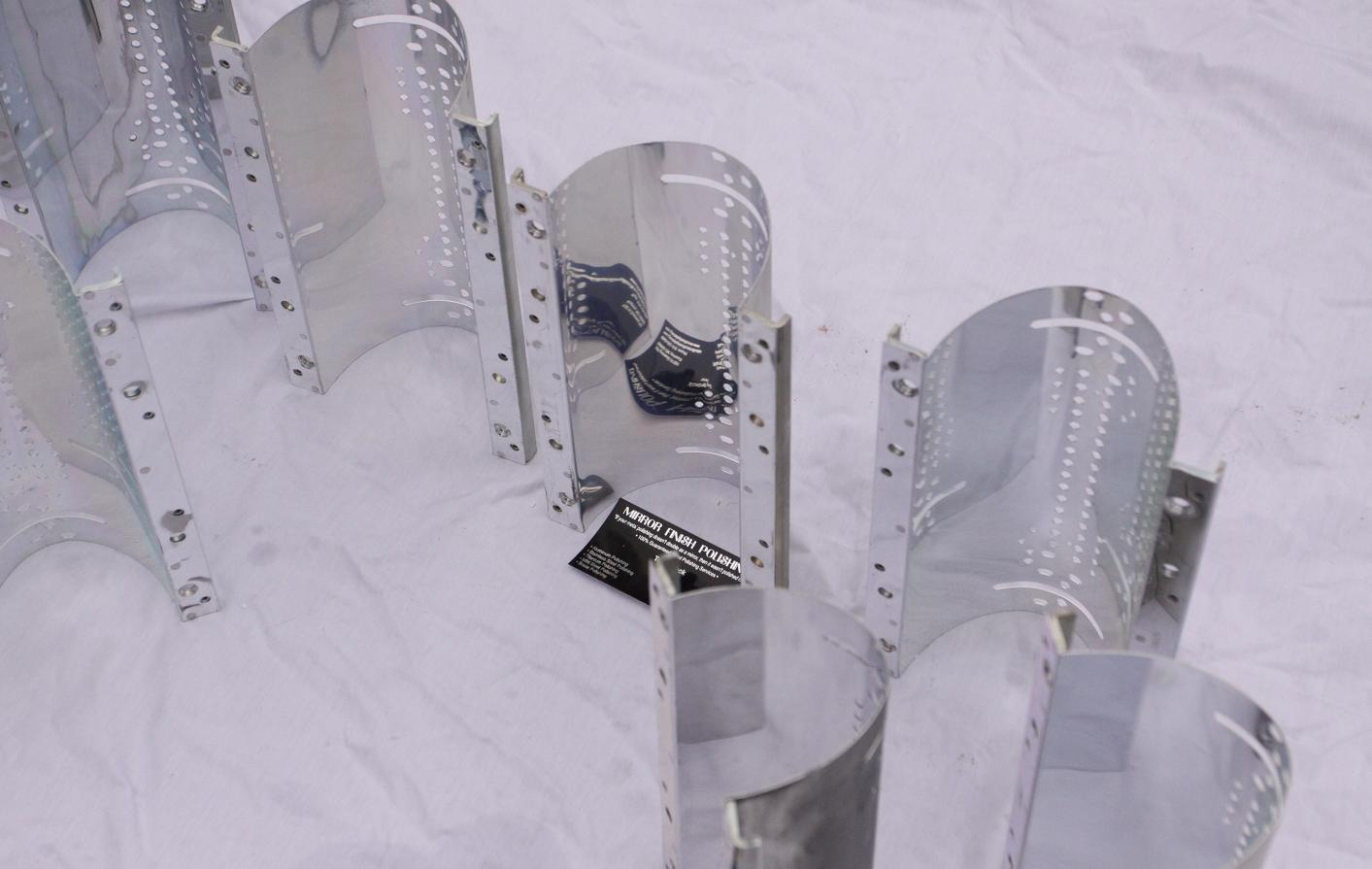 Corning Glass and Ceramics Company Custom Metal Reflector AFTER Chrome - Like Metal Polishing and Buffing Services