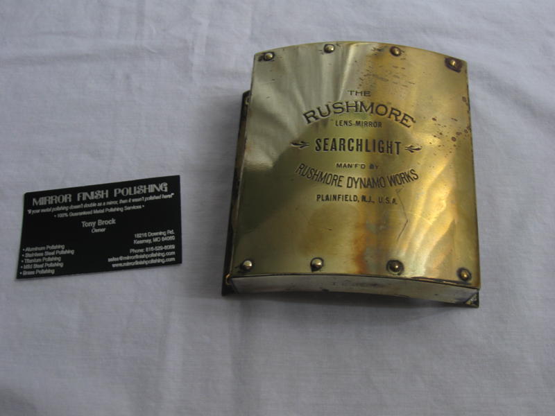 Brass Light BEFORE Custom Metal Polishing and Buffing Services