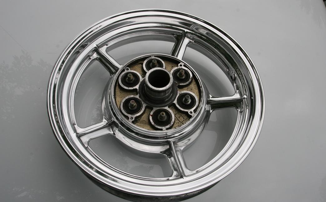 Yamaha Virago Motorcycle Wheel Polished to a Mirror Finish