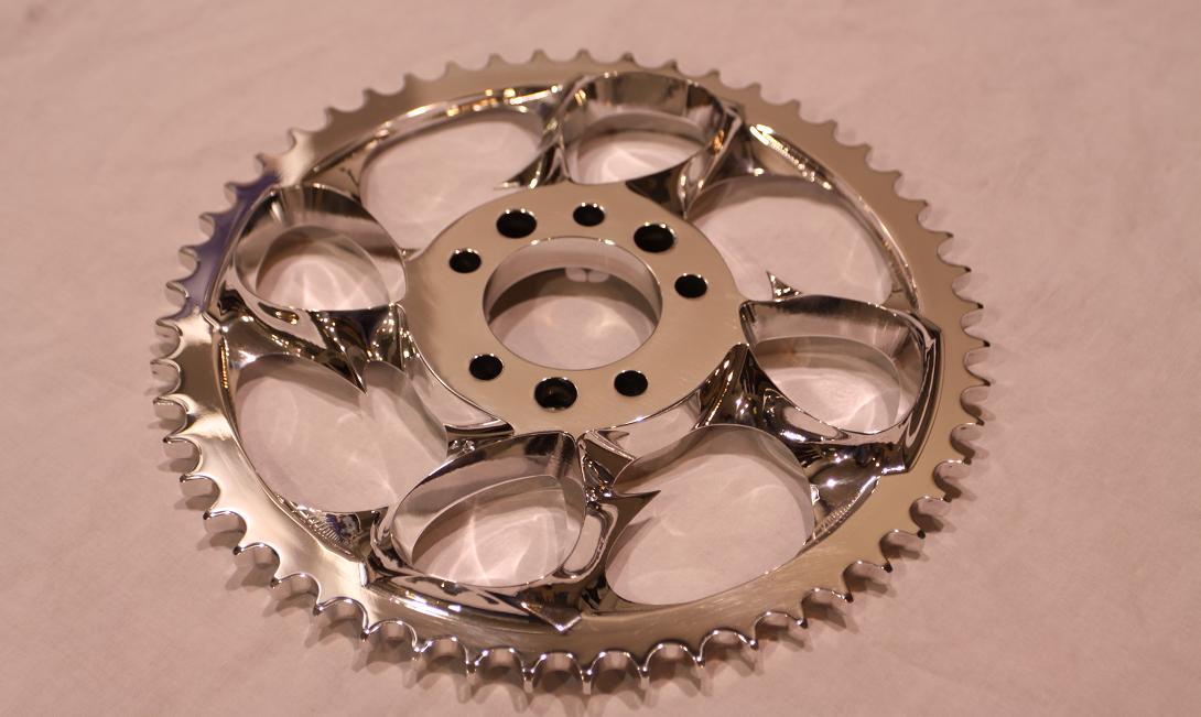 Custom Chopper / Motorcycle SprocketAFTER Chrome-Like Metal Polishing Service
