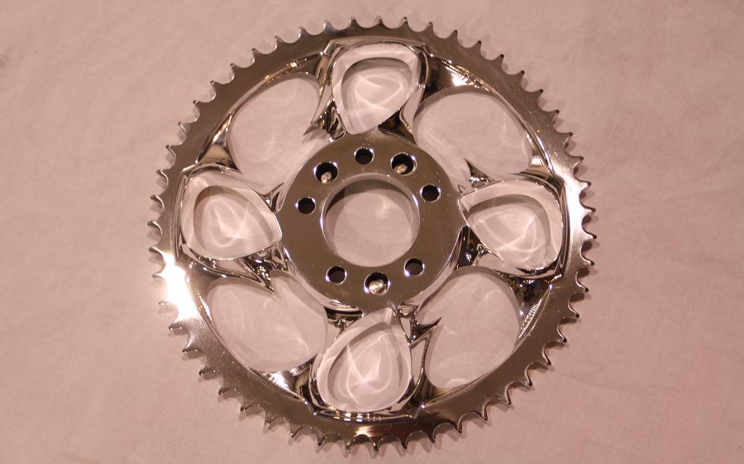 Custom Chopper / Motorcycle SprocketAFTER Chrome-Like Metal Polishing Service