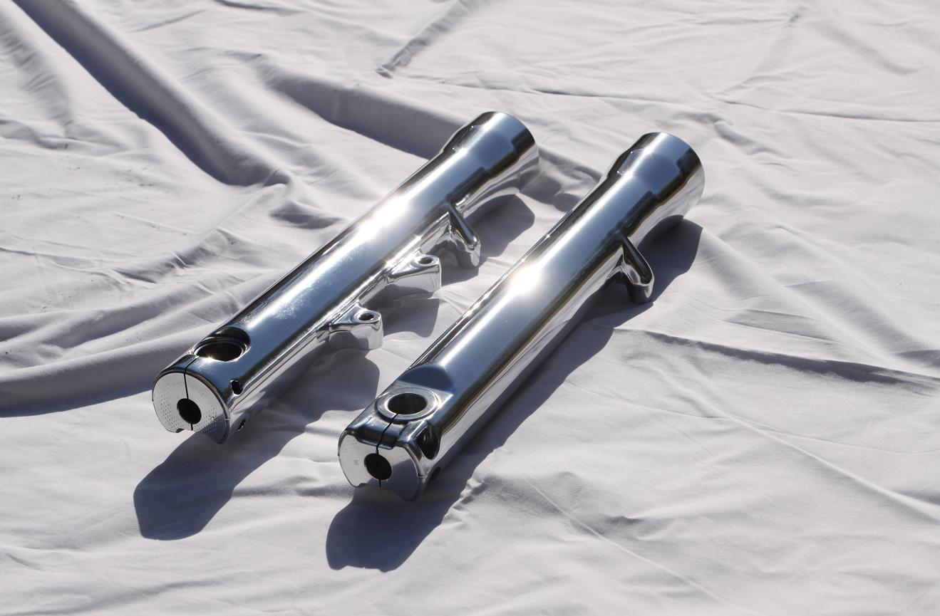 Motorcycle Fork Tube AFTER Chrome - Like Metal Polishing and Buffing Services