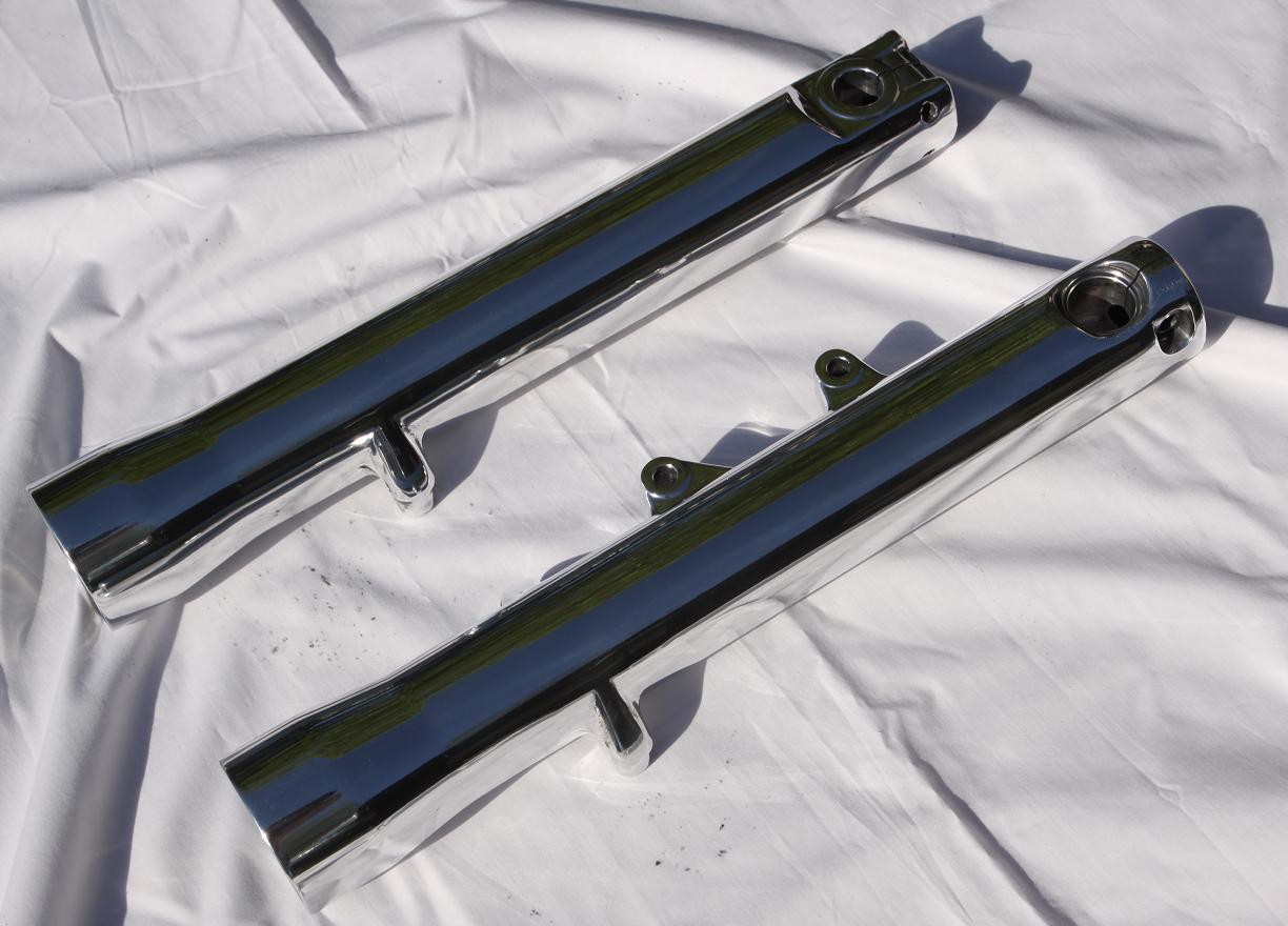 Motorcycle Fork Tube AFTER Chrome - Like Metal Polishing and Buffing Services