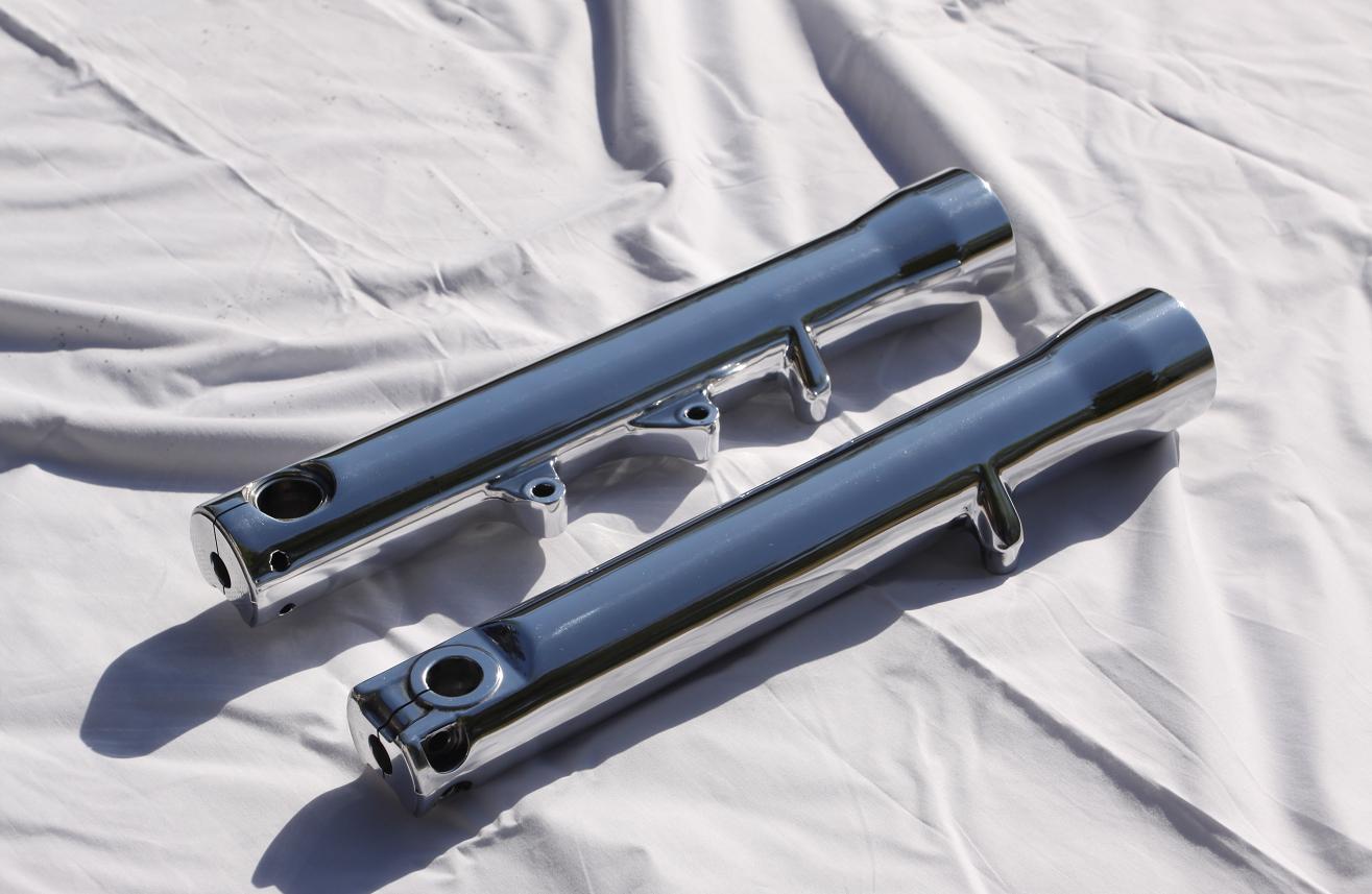 Motorcycle Fork Tube AFTER Chrome - Like Metal Polishing and Buffing Services