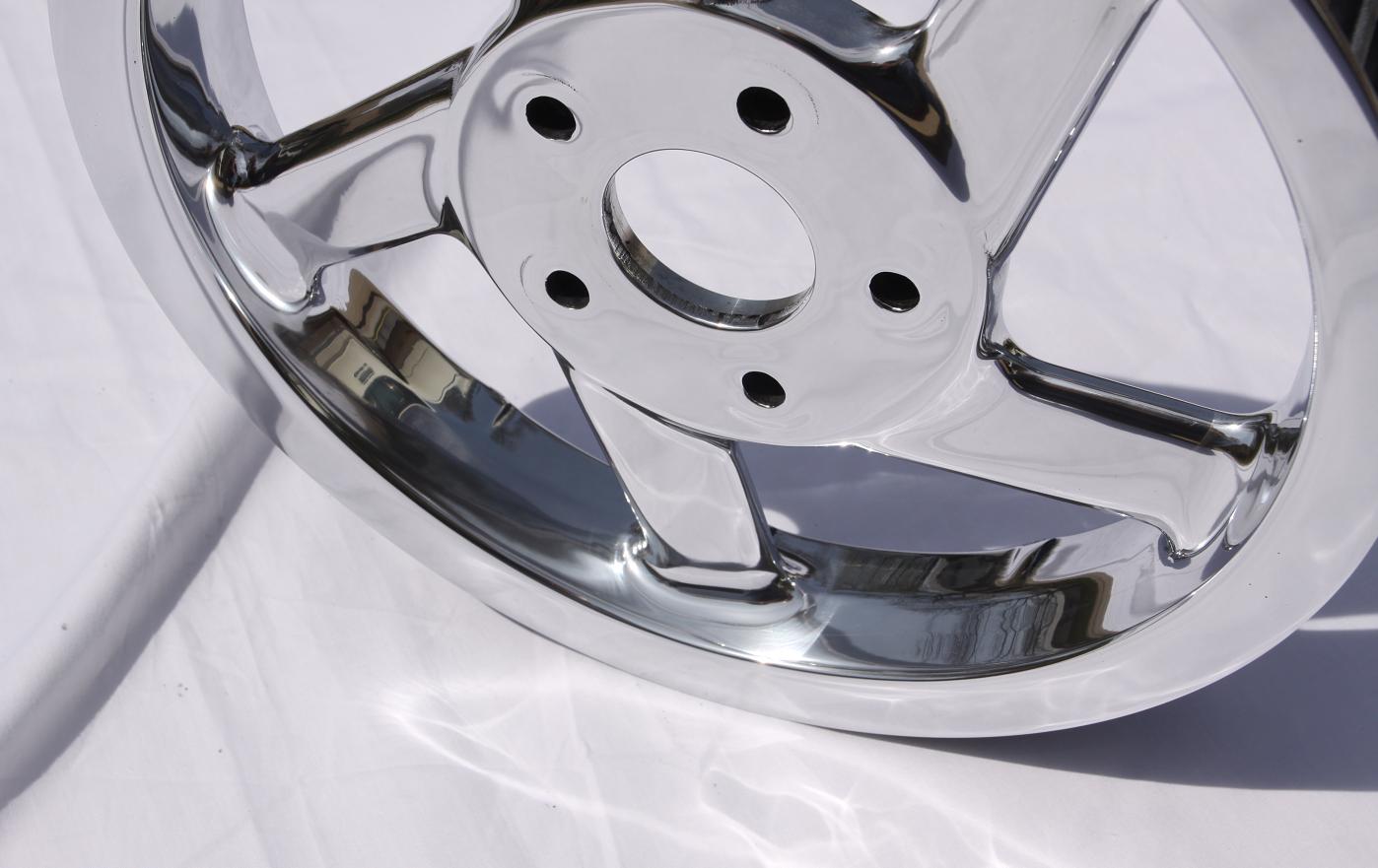 Victory Motorcycle Belt Drive Cog AFTER Chrome - Like Metal Polishing Services