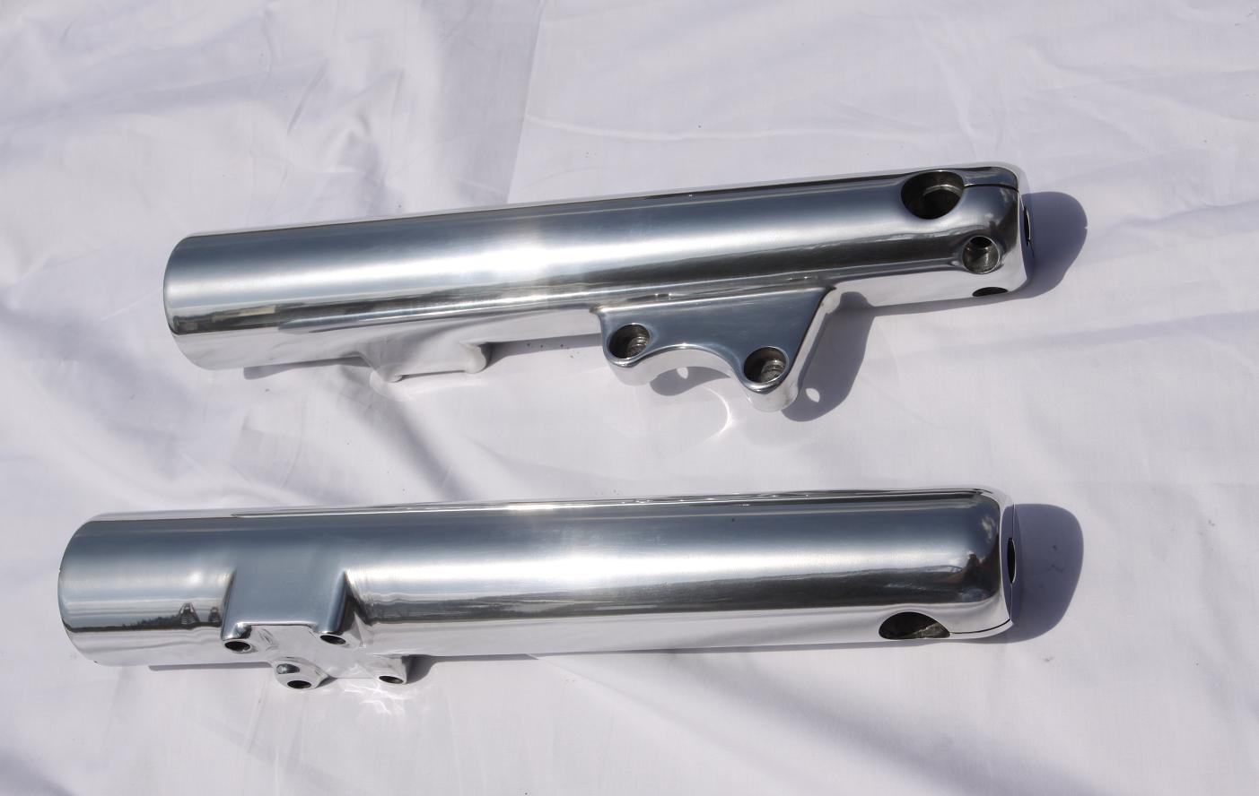 Victory Motorcycle Front Forks AFTER Chrome - Like Metal Polishing Services