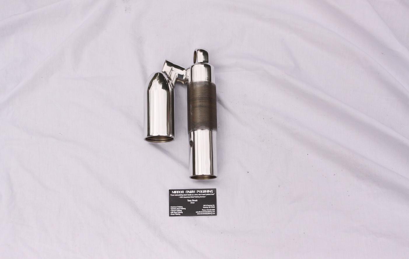 Motorcycle Shock Body AFTER Chrome - Like Custom Metal Polishing and Buffing Services