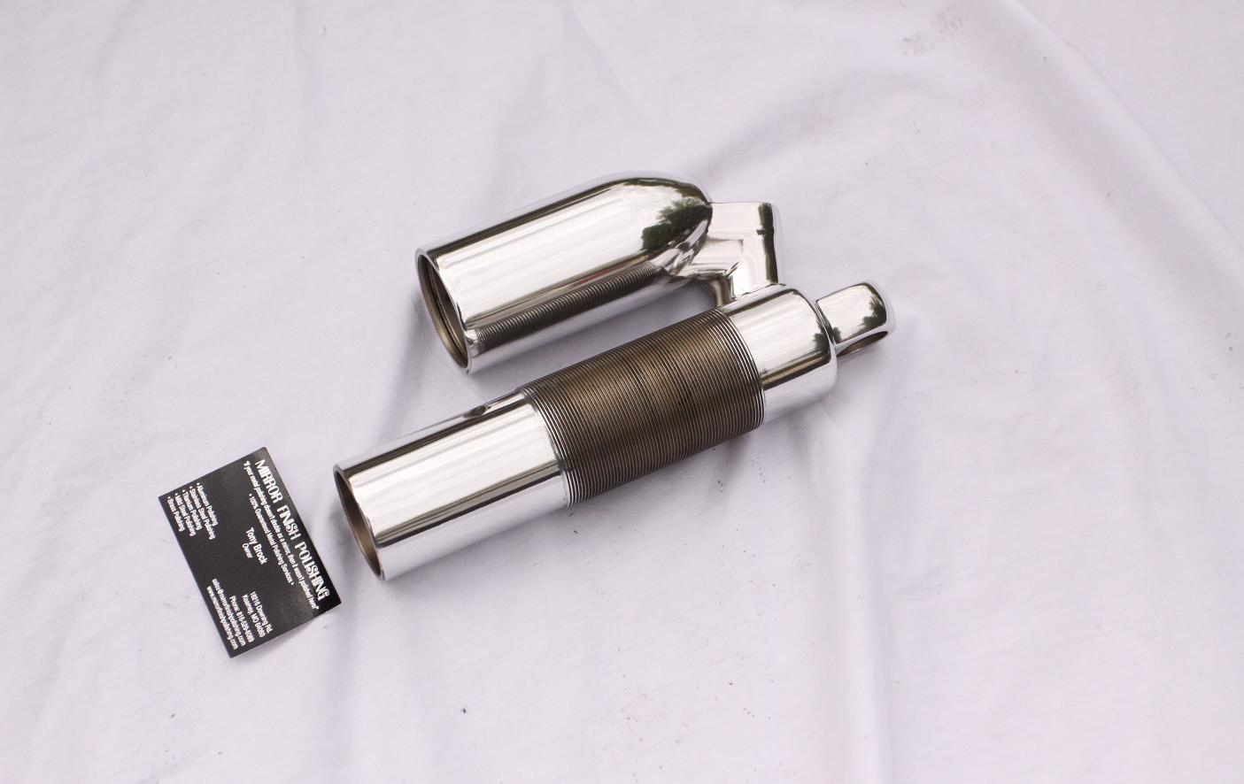 Motorcycle Shock Body AFTER Chrome - Like Custom Metal Polishing and Buffing Services