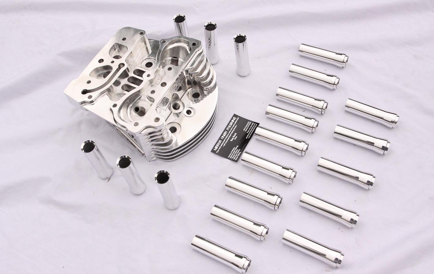 Motorcycle Head and Pushrod Tubes AFTER Chrome - Like Metal Polishing and Buffing Services
