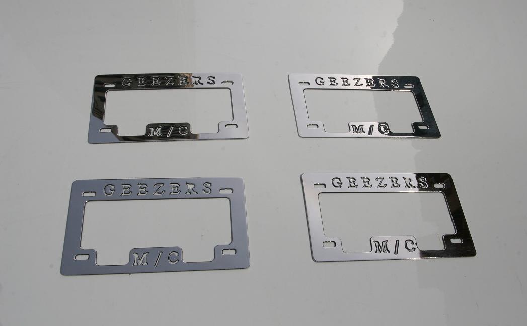 Scooter License Plate Frame Polished to a Chrome-Like Mirror Finish