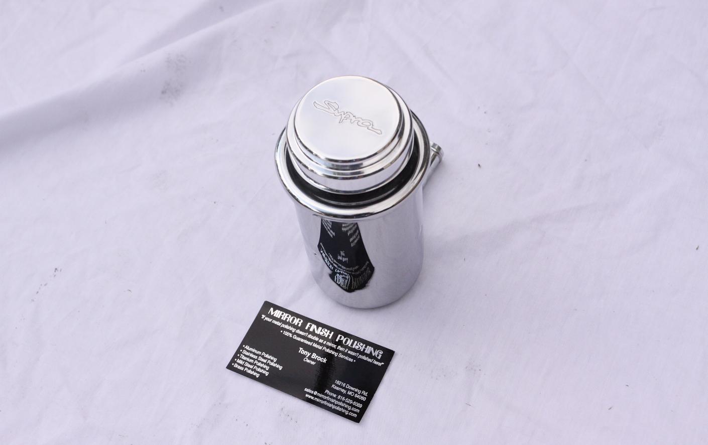 Toyota Supra Power Steering Reservoir Tank AFTER Chrome - Like Metal Polishing and Buffing Services