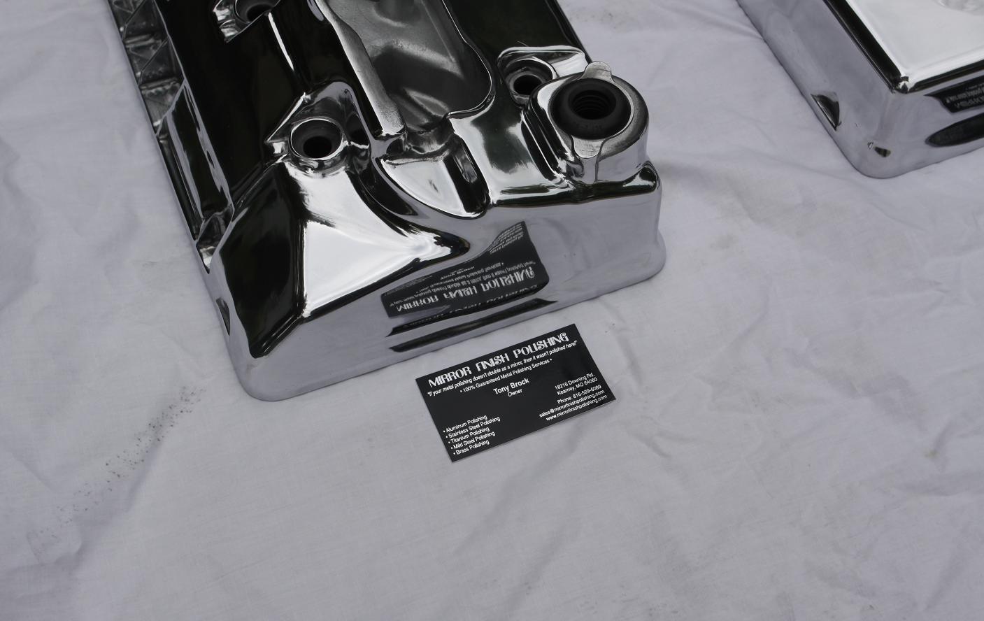 Ford Mustang Cobra Aluminum Valve Cover AFTER Chrome - Like Metal Polishing and Buffing Services