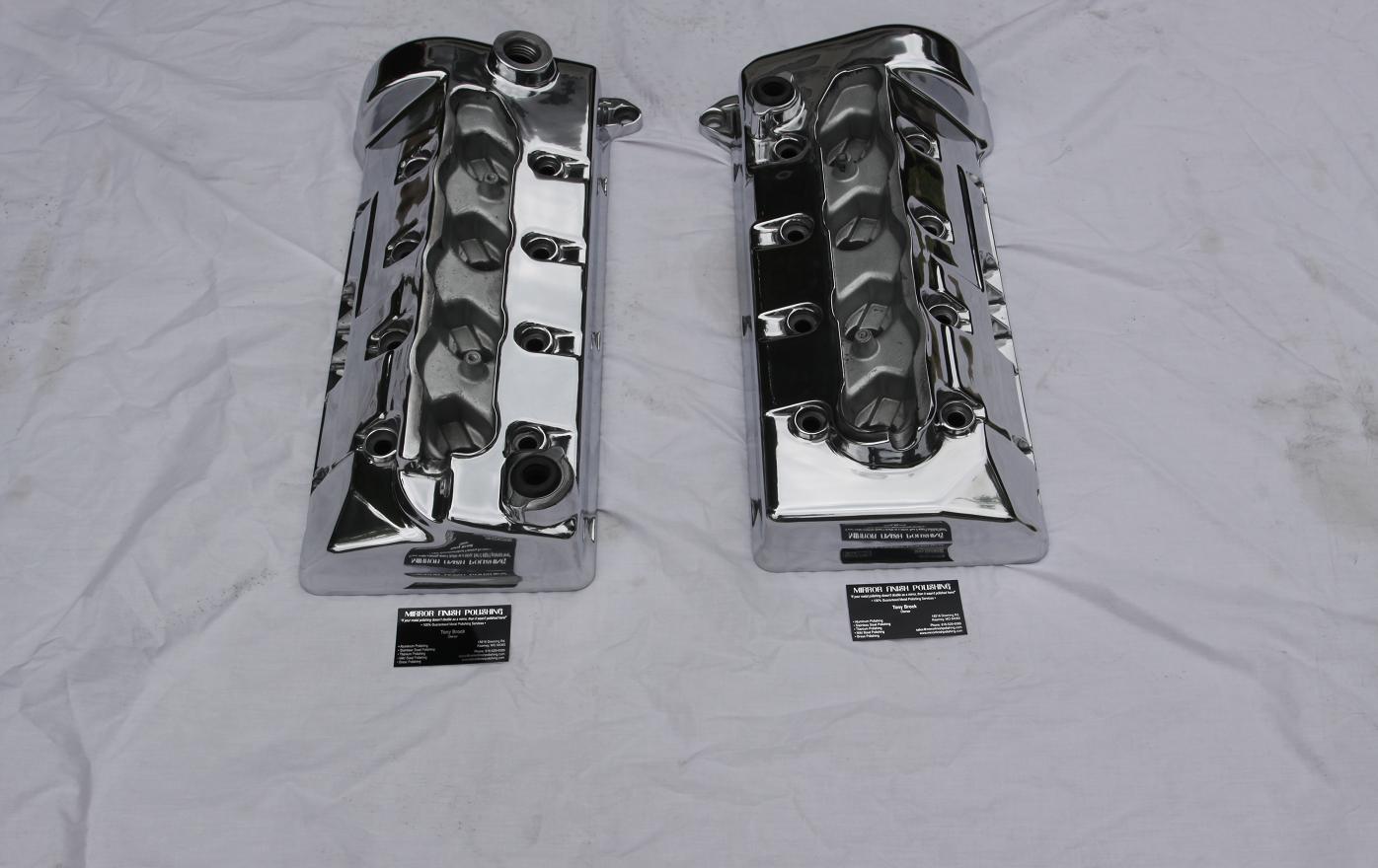 Ford Mustang Cobra Aluminum Valve Cover AFTER Chrome - Like Metal Polishing and Buffing Services