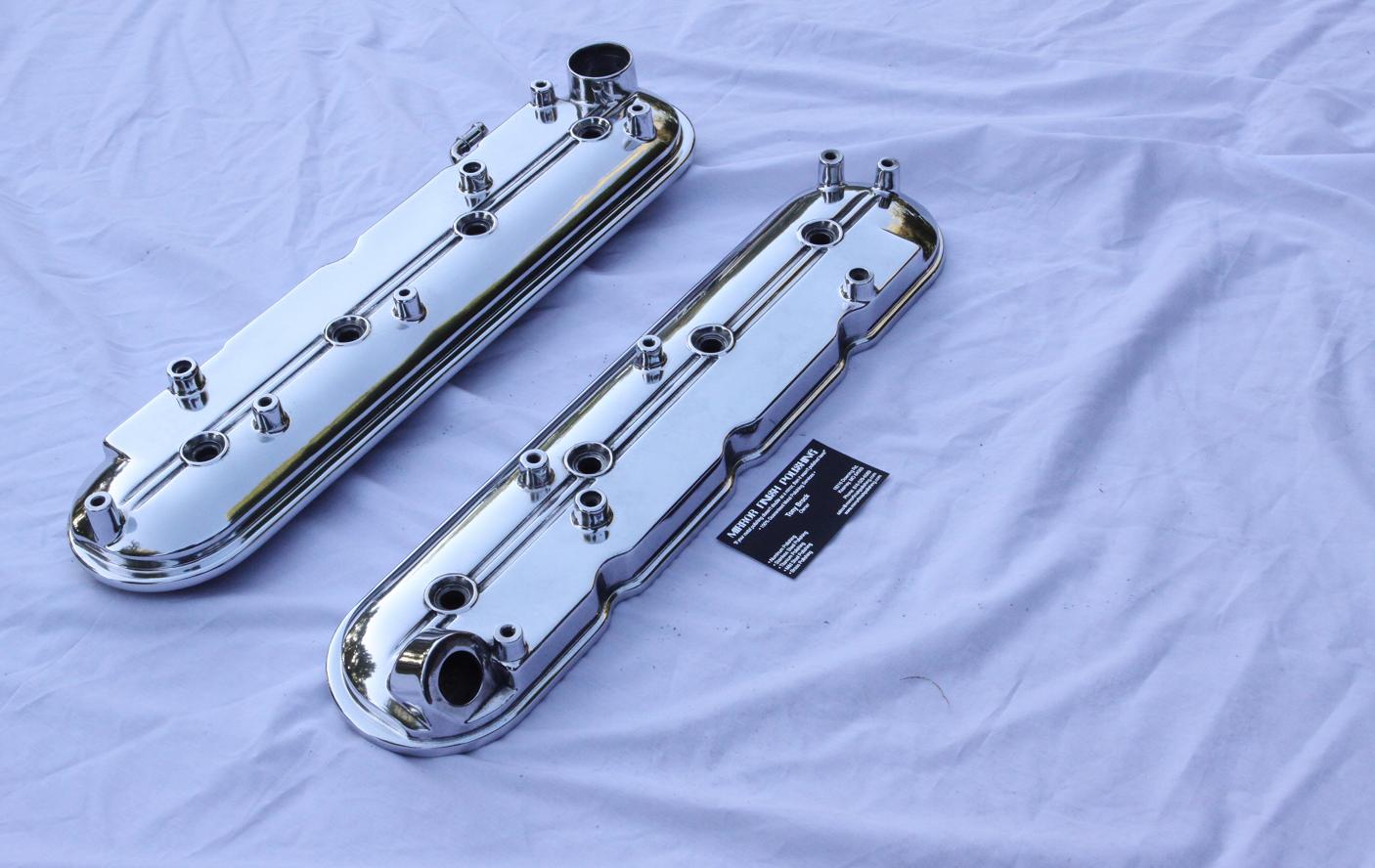 Chevy LS1 Aluminum Valve Covers AFTER Chrome - Like Metal Polishing and Buffing Services