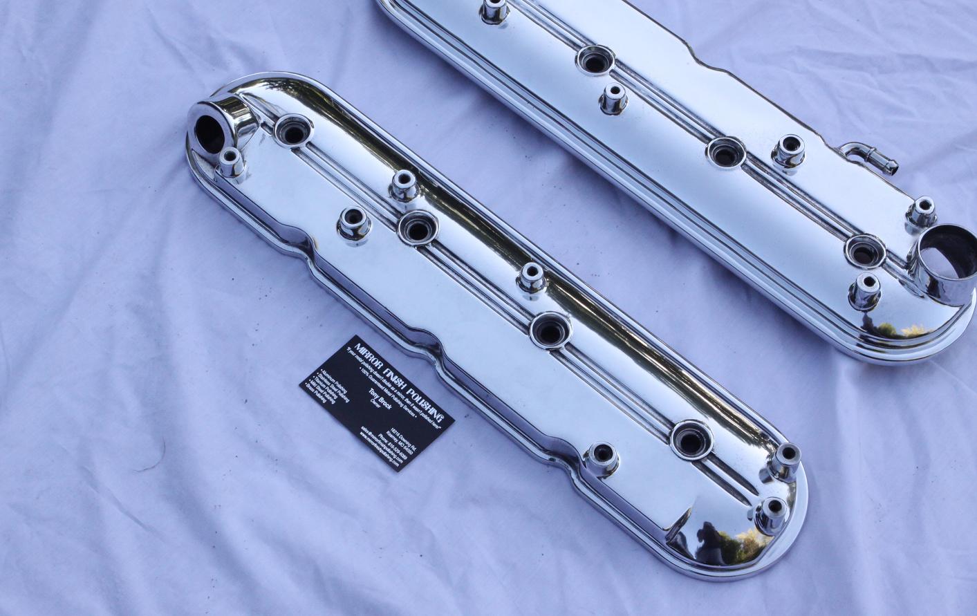 Chevy LS1 Aluminum Valve Covers AFTER Chrome - Like Metal Polishing and Buffing Services