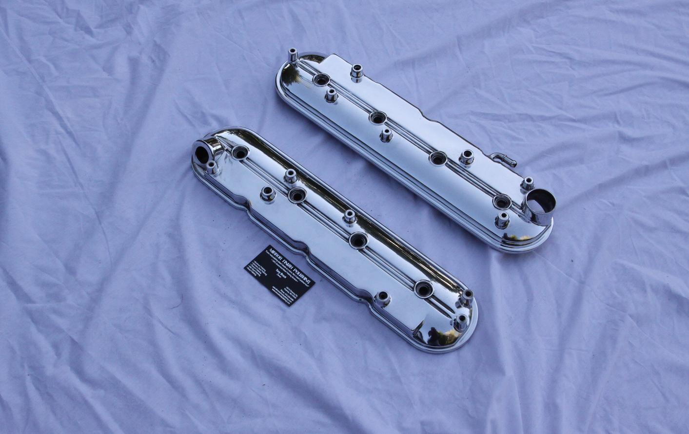 Chevy LS1 Aluminum Valve Covers AFTER Chrome - Like Metal Polishing and Buffing Services