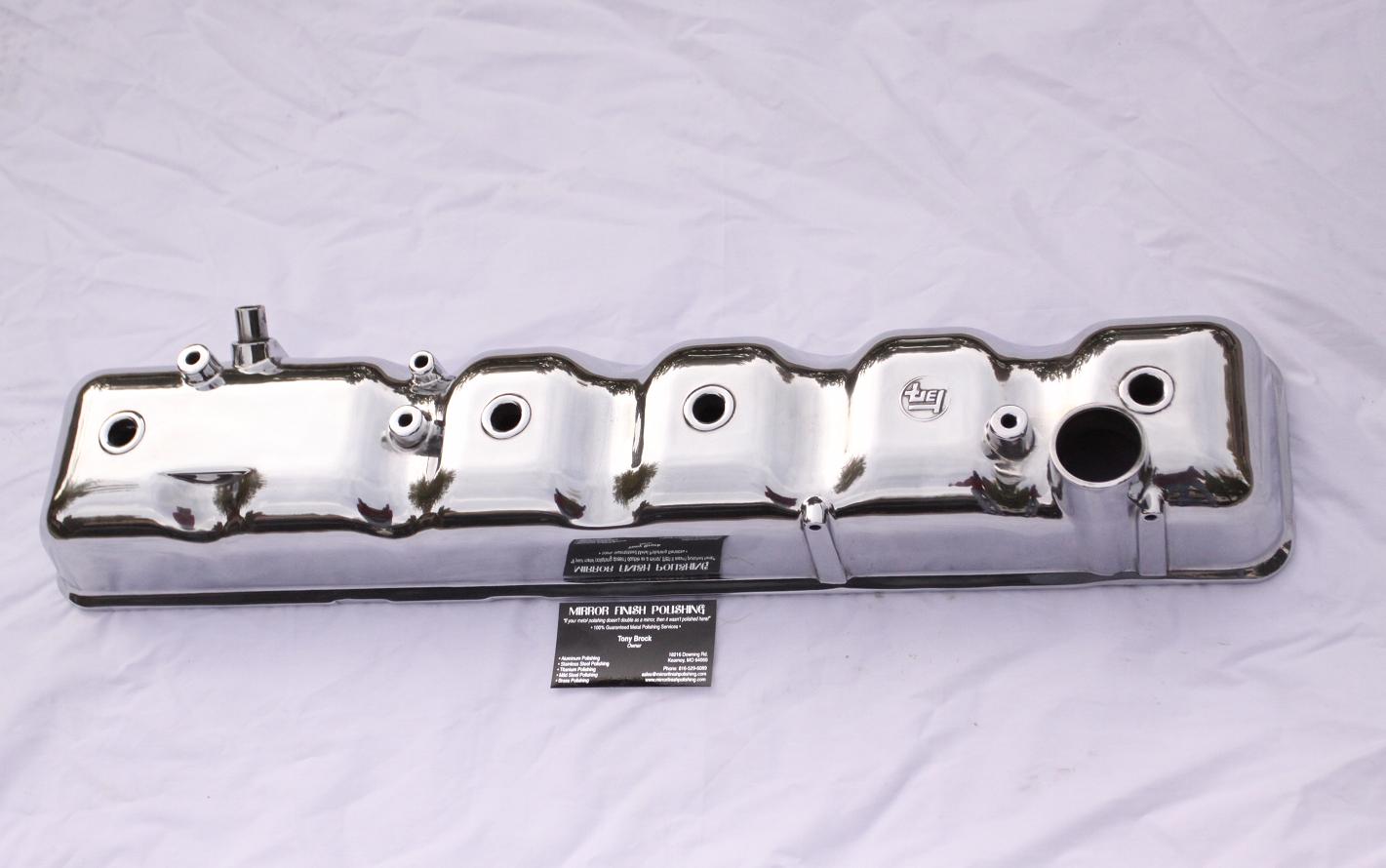 Toyota Landcruiser Aluminum Valve Cover AFTER Chrome - Like Aluminum Metal Polishing and Buffing Services